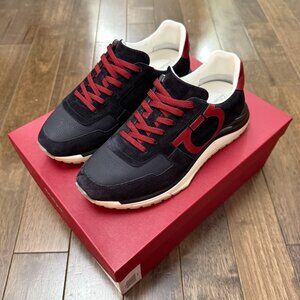 Men's Ferragamo Brooklyn Suede Sneakers in navy sz 7.5 (US 8)